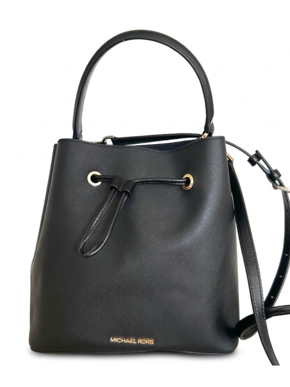 Michael Kors Suri Large Leather Bucket Crossbody Convertible Handbag